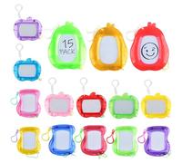 Set di 15 mini lavagne magiche, tavolo da disegno magnetico (6 colori + mela/pera/design normale), portachiavi educativo per bambini, lavagna magnetica per ragazzi e ragazze
