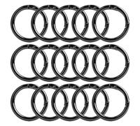 Set Di 15 Moschettoni Per Borse Rotondi Neri - Diametro 33mm, Moschettoni Tondi in Lega Di Zinco Con Chiusura A Scatto, Per Portachiavi, Borse, Gioielli E Progetti Fai Da Te