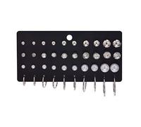 Set di 15 paia di piccoli orecchini misti con perle e zirconi per strass geometrici per donne ragazze ebree
