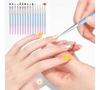 Set di 15 pennelli per la pulizia dello smalto, pennelli per la pulizia delle unghie, pennelli per smalto gel, strumenti per manicure per nail art, pittura fai da te e pulizia dello smalto