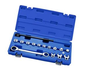 Set di 15 pezzi multiuso per l'installazione della cinghia del motore, include chiave a cricchetto, tendicinghia ausiliario, set di strumenti di installazione per rimozione