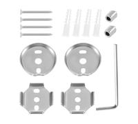 Set di 15 pezzi per asciugamani da bagno, in acciaio inox, per ganci per barra degli asciugamani, facile installazione, viti in acciaio inox