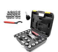 Set di 15 pinze ER32 da 1/8" - 4/5" + chiave, supporto per mandrino con codolo conico Morse MT3, filettatura barra di traino M12, kit di pinze in acciaio per molle, chiave per taglierina a conchigli
