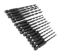 Set di 15 punte per trapano da 3mm/4mm/5mm e 1/4", in acciaio, ad alta velocità, con codolo esagonale Hss