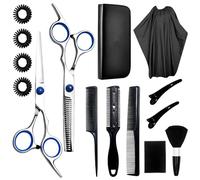 Set di 15 scissori per capelli, kit professionale per capelli con custodia protettiva, extra affilato e precisione per capelli e barbabietole per capelli