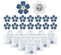 Set di 15 spille con poesia commemorativa e sacchetti in organza, per celebrazione della vita, funerali, commemorativi, eventi di beneficenza, raccolta fondi