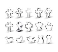 Set di 15 stampi per biscotti in acciaio inox, per amanti della pasticceria religiosa, in acciaio inox