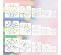 Set di 15 stencil per pittura a pois mandala, 8/12/16 segmenti da 3/4/5/15/6/20 cm, stencil riutilizzabili per segmento mandala, strumento per pittura a pois, set di stencil per fai da te, piastrelle,