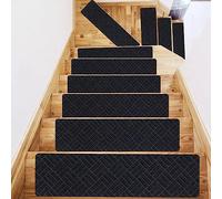 Set di 15 tappetini antiscivolo per scale, adesivi silenziosi per scale per bambini e anziani, colore nero, antiscivolo, protezione per gradini