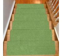 Set di 15 tappetini for scale, 20 cm x 76 cm, tappeti autoadesivi for scale, tappeti for scale da interno, for animali domestici, bambini e anziani(D green)