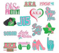 Set di 15 toppe termoadesive con sorellanza alfa, termoadesive e da cucire, per donne, cappelli, vestiti, giacche, borse, jeans, magliette, fai da te, regalo perfetto per sorellanza