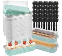 Set di 150 mini teglie per pagnotta con coperchi e cucchiai, in alluminio da 200 ml, riutilizzabili, antiaderenti, contenitori portatili per pane, cupcake, per cucina domestica (kafan)