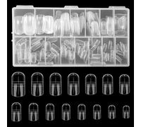 Set di 150 stampi per unghie in polygel per dita dei piedi, 15 misure trasparenti in polygel Starter Set lungo quadrato doppio punta per unghie riutilizzabili per pedicure allungamento delle unghie