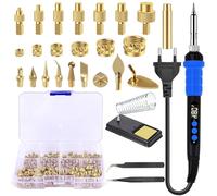 Set di 151 Inserto Filettato Punte Saldatura,90W LED Temperatura Regolabile 180-480°C Punte Saldatura,138 Inserto Filettato per Stampante 3D,Punte Saldatura M2-M8, Inserti Termoindurenti
