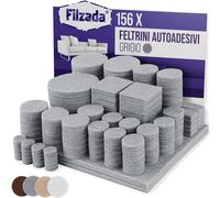 ® Set Di 156 Feltrini Autoadesivi (Rettangolari E Rotondi) - Grigio - Feltrini P