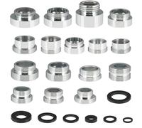 Set di 16 adattatori per rubinetto, 16 - 28 mm, universale, adattatore per rubinetto da giardino con guarnizioni, doppio filetto, attacco per tubo da giardino, filtro dell'acqua, lavello