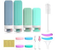 Set di 16 Bottiglie da Viaggio In Silicone, Bottiglie da Viaggio per Articoli da Toeletta, Bottiglie da Toilette Ricaricabili a Prova di Perdite per Shampoo e Balsamo Elementi Essenziali da Vi ColorF