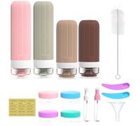 Set di 16 Bottiglie da Viaggio In Silicone, Bottiglie da Viaggio per Articoli da Toeletta, Bottiglie da Toilette Ricaricabili a Prova di Perdite per Shampoo e Balsamo Elementi Essenziali da Vi ColorB