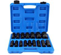 Set di 16 Bussole a Impatto Esagonali, 1/2", Chiavi a Bussola per Avvitatore a Percussione, Strumento di Riparazione Dado Asse Motore