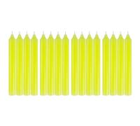 Set di 16 Candele Lunghe per Candelabro, Giallo Neon, Colorate in Cera, a Bastoncino - Altezza 17 cm, Ø2cm