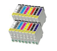 Set Di 16 Cartucce Per Epson Stylus Photo R800 R1800 TINTA A PIGMENTO Con CHIP