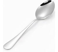 Set di 16 cucchiai da tavola da 18,5 cm, in acciaio inox per uso alimentare, per mangiare zuppe, cereali, lucidati a specchio, lavabili in lavastoviglie, cucchiai in metallo per uso quotidiano