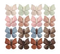 Set di 16 fermagli per capelli a forma di farfalla per bambini, in pelle PU, unici forcine per capelli a forma di farfalla, adatte per varie occasioni