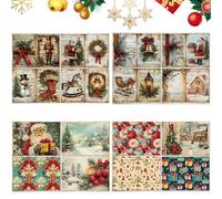 Set di 16 fogli di carta natalizia per il fai da te, carta per scrapbook di Natale, blocco di carta per decoupage, accessori per scrapbook