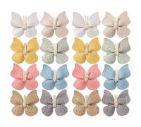 Set di 16 forcine per capelli alla moda in pelle ecologica in poliuretano, a forma di farfalla, perfette per tutte le occasioni, accessori per capelli per bambine