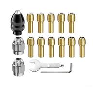 Set di 16 mandrini per trapano in ottone di grado professionale con design senza chiave, per foratura precisa su apparecchiature M8