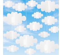 Set di 16 Nuvole Finte 3D per Soffitto da Appendere, Decorazioni a Forma di Nuvola per Interni per Decorazione Camera Bambini,Aula, Matrimonio e Feste, Nuvole Artificiali per Decorazione Domestica