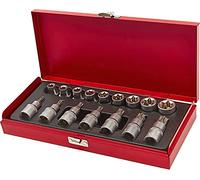 Set di 16 Pezzi Chiavi a Bussola Torx Maschio e Femmina E10-E24 T30-T70 Attacco 1/2" in Valigetta