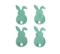 Set di 16 portaposate a forma di coniglietto, decorazioni pasquali rustiche, in tessuto non tessuto, per forchette, posate, posate e tavoli festivi (verde)