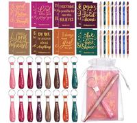 Set di 16 regali cristiani versi biblici taccuini e penne portachiavi in silicone Bulk quaderni cristiani regalo religioso penne ispiratrici Scrittura portachiavi regali per uomini donne Chiesa