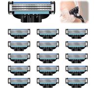 Set di 16 Ricariche Lamette Compatibili con Gillette Mach3, Lama Manuale Professionale per Uomini, Incluso Turbo Lame per Rasoio, Microaletta Protettiva, per una Rasatura Precisa (16 Pcs)
