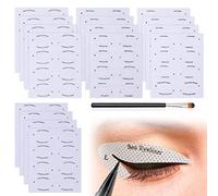 Set di 16 stencil per ombretto, con 1 pennello per ombretto, adesivo per ombretto, set di strumenti per il trucco degli occhi, adatto per principianti.