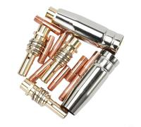 Set di 16 ugelli per saldatura TIG e supporto per elettrodi per bruciatori 15AK, punte da 0,8 mm e 1,0 mm, ugelli a gas precisi in materiale ad alta purezza per una conduttività ottimale, per