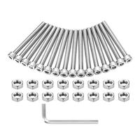 Set di 16 Viti M8 x 80mm, Vite a Testa Esagonale e Bulloni in Acciaio Inox