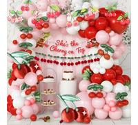 Set di 160 palloncini rosa rosso e bianco per decorazioni di compleanno ciliegia, San Valentino, baby shower e addio al nubilato