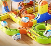 Set di 160 pezzi per bambini, ferrovia elettrica e pista da corsa per bambini da 3 a 8 anni, layout 3D, locomotiva, giocattolo educativo per bambini dai 3 anni in su