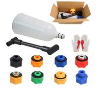 Set di 17 imbuto per olio motore, 1,36 qt, kit di imbuto per olio automobilistico con 14 adattatori, imbuti colletti di estensione angolare, regolatore del filtro dell'aria, kit di riempimento