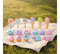 Set Di 17 Pezzi Per Giocare A Fare Il Dessert, Colorato, Con Lecca-lecca E Coni