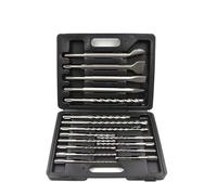 Set di 17 punte for trapano SDS Plus for martello elettrico da 110/160/200/250 mm for cemento, mattoni, blocchi, muratura, seghe a tazza(Brown)