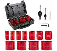 Set di 17 punte perforatrici HSS bimetalliche 19-64 mm
