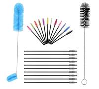 Set di 17 spazzole per la pulizia della mangiatoia per colibrì in 4 dimensioni, mini set di spazzole in nylon a doppia testa per colibrì, kit 2 in 1 per bottiglie, tubi, barattoli, mangiatoia per