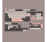 Set di 172 copritasti profilo Cherry stampati a doppia iniezione per tastiera meccanica a 61/64/87/104/108 tasti con interruttori Cherry Mx e layout Alice, ISO ANSI, rosa/bianco (Olivia)