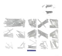 Set di 175 forcine zincate, 5 misure, clip per forcine per capelli, chiusure in acciaio A2-70 per montaggio meccanico, blu (B)