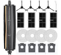 Set di 18 accessori per robot aspirapolvere Dreame L10s Pro Ultra Heat / L10s Ultra Gen 2 / X30 Ultral/Mova E30 Ultra, 1 spazzole principali, 4 filtri, 4 sacchetti, 4 spazzole laterali, 1 spazzola per