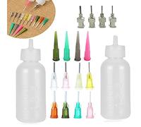 Set di 18 applicatori di precisione, 2 flaconi da 28,3 g, con 16 punte per aghi per fai da te, artigianato, pasta per tatuaggi all'henné