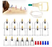 Set di 18 coppette con pompa a vuoto, set di coppette, per rilassamento muscolare, promuovere la circolazione sanguigna, da utilizzare su tutto il corpo